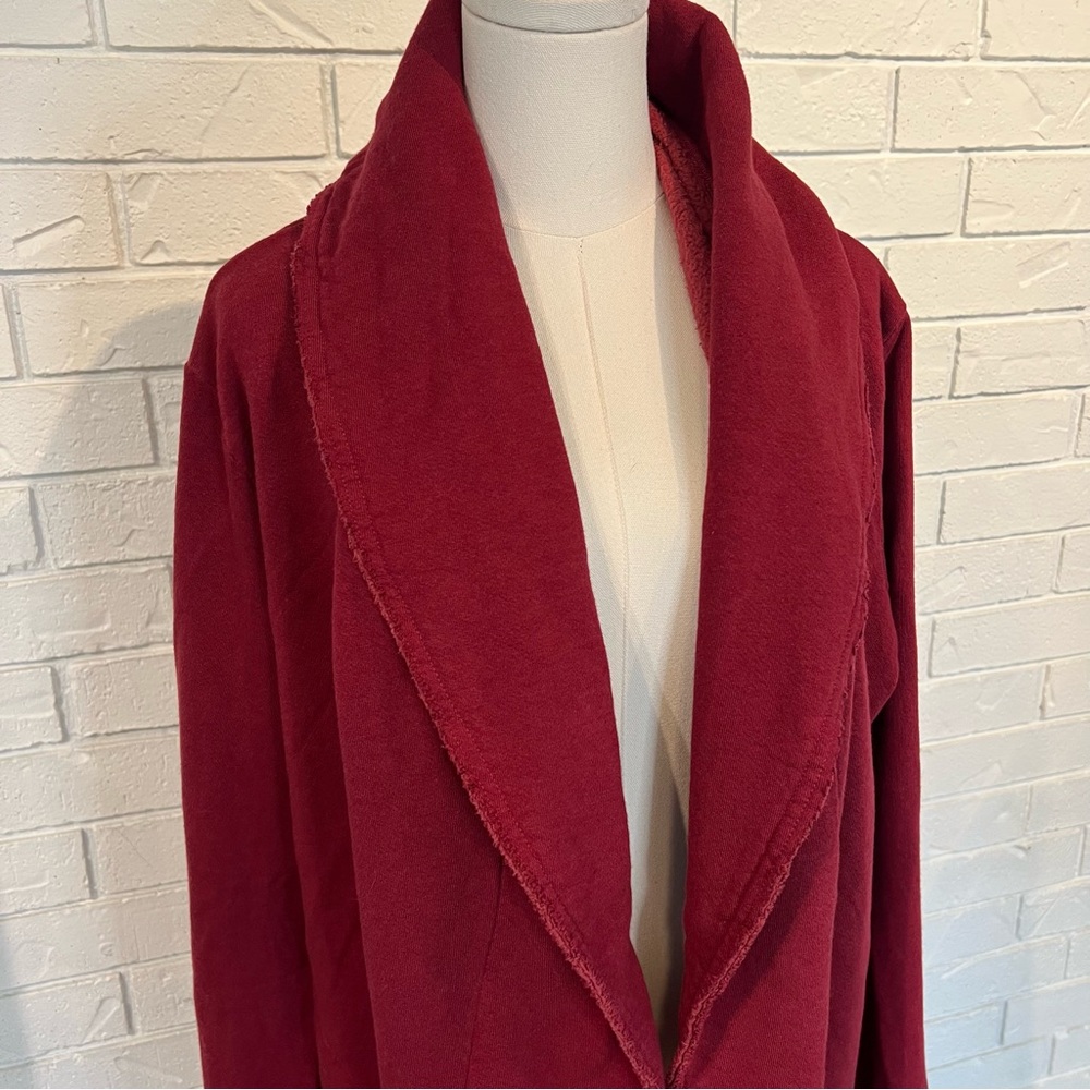 Bryn Walker Cocoon Waterfall Burgundy Red Oversized Cardigan L - Picture 2 of 13